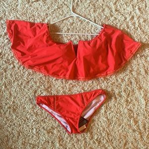 Off the shoulder bikini.